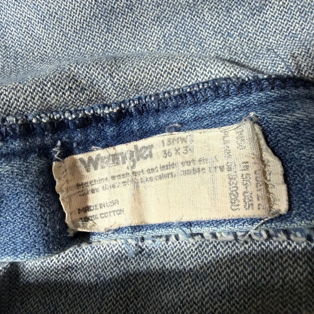 Wrangler 13MWZ Cowboy Cut Blue Jeans Mens 36x34 Vintage Made in USA Denim Pants